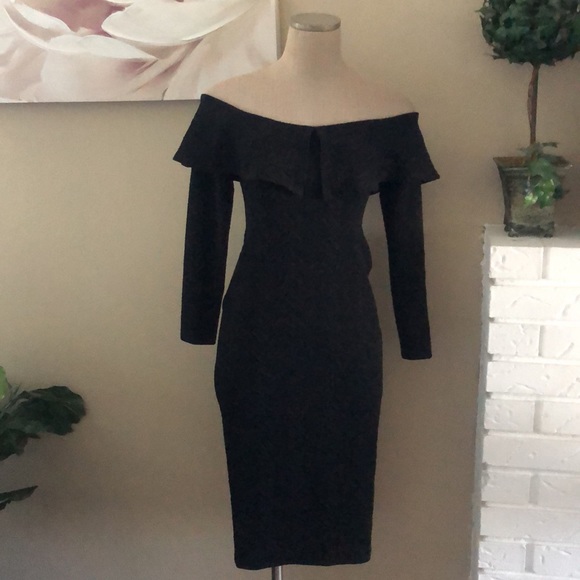 (NWT) BCBGeneration Off-the-shoulder Jacquard Knit Midi Sheath Dress S - Picture 3 of 11